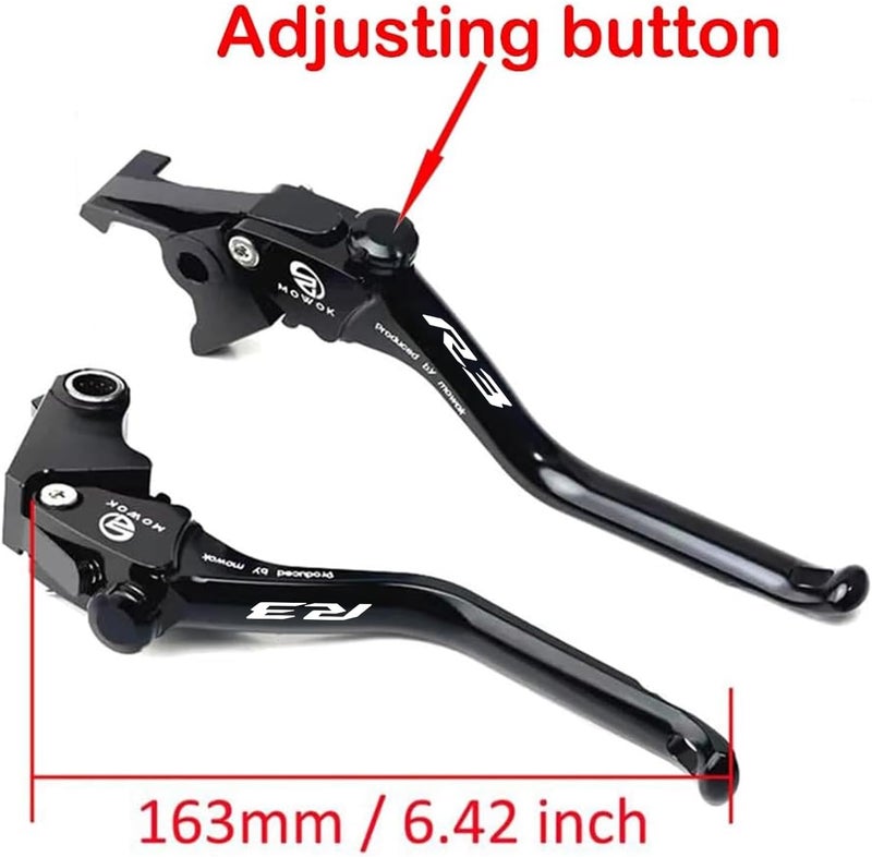 MOWOK Fit for Yamaha R3 YZF-R3 YZFR3 2015 2016 2017 2018 2019 2020 2021 2022 2023 2024 2025 Motorcycle Accessories CNC Adjustable Brake Clutch Levers (Black) - Image 3